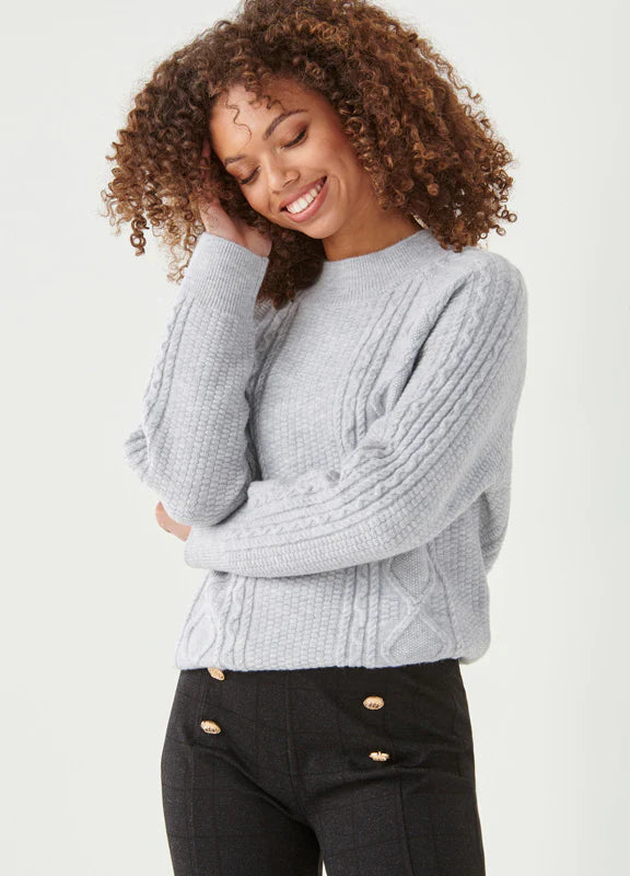 Cable Crew Neck Sweater Grey – Simply Devine Gifts and Decor