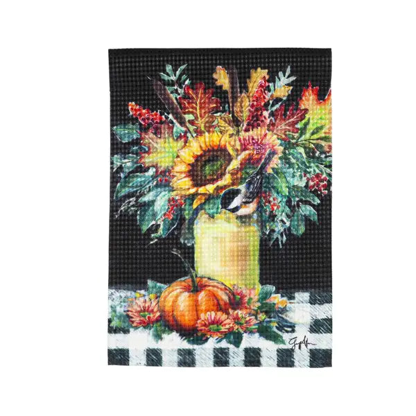 Mason Jar with Flowers Waffle Flag Simply Devine Gifts and Decor