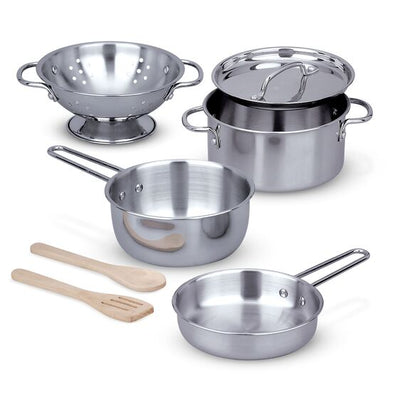 Let's Play House! Stainless Steel Pots & Pans Play Set - Simply Devine Gifts and Decor