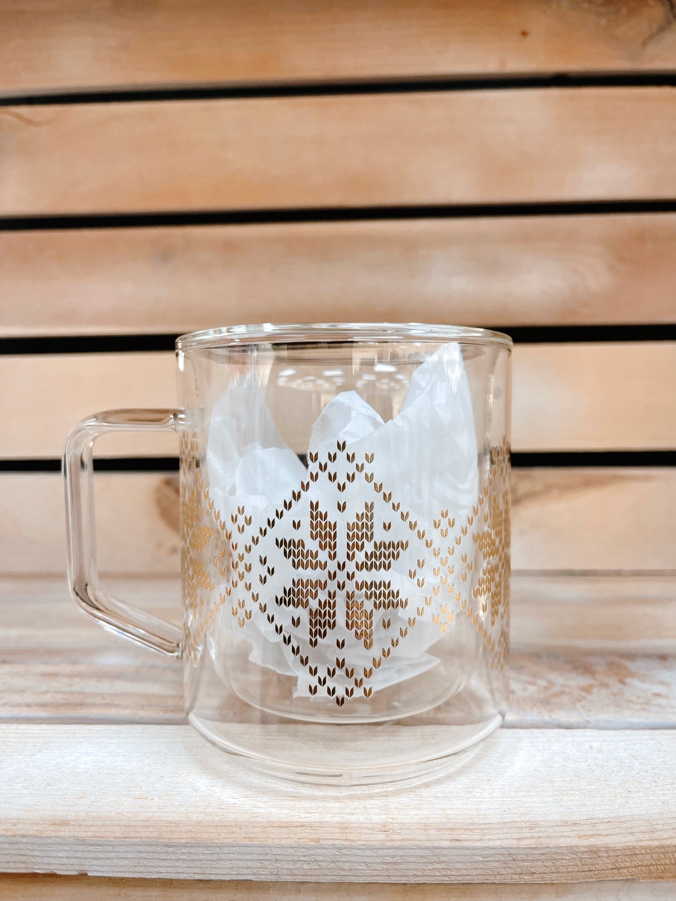 Corkcicle Fairisle Glass Mug Set 12oz