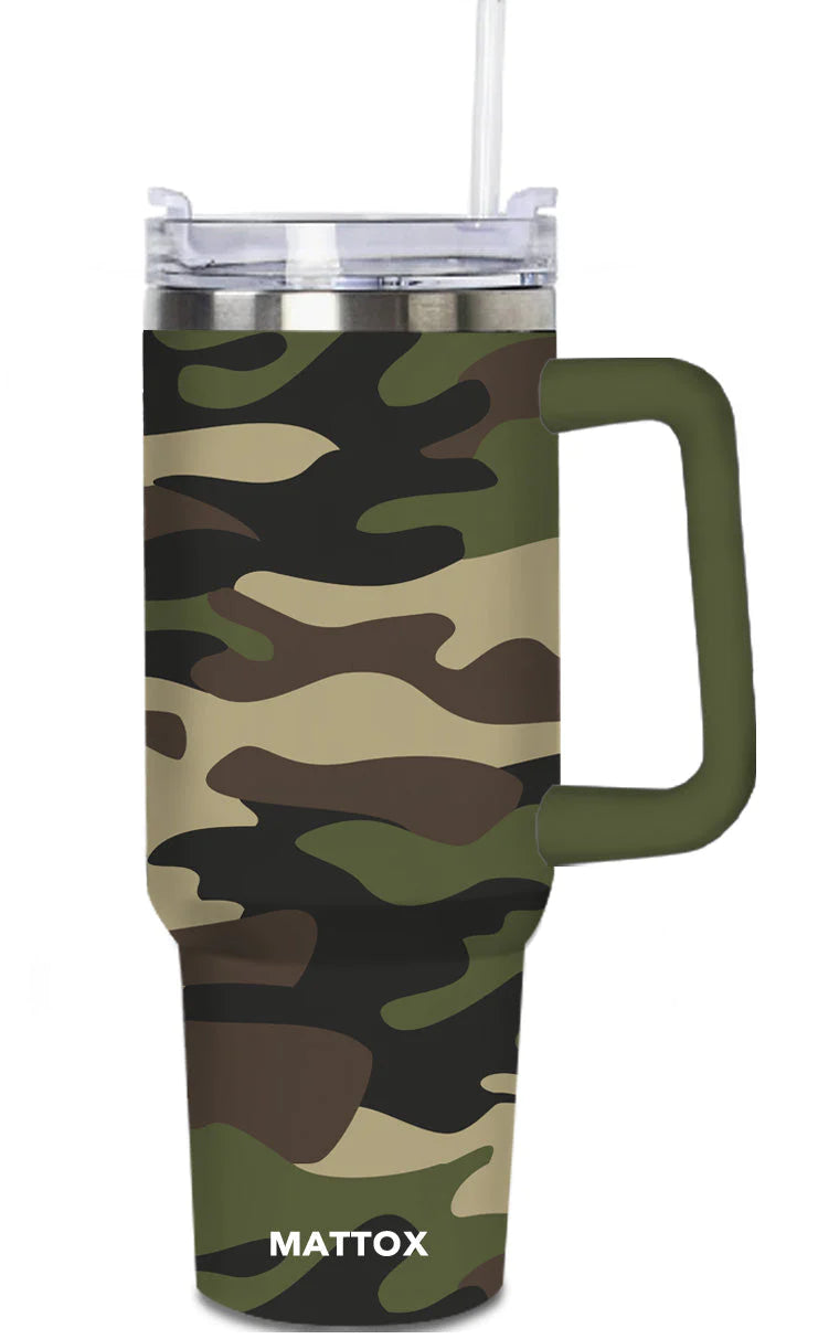 Navy Daisy Insulated Tumbler Cup with Handle in 2023