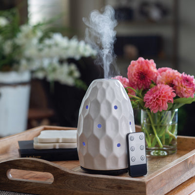 White Hexagon Spa Sounds Ultrasonic Diffuser - Simply Devine Gifts and Decor